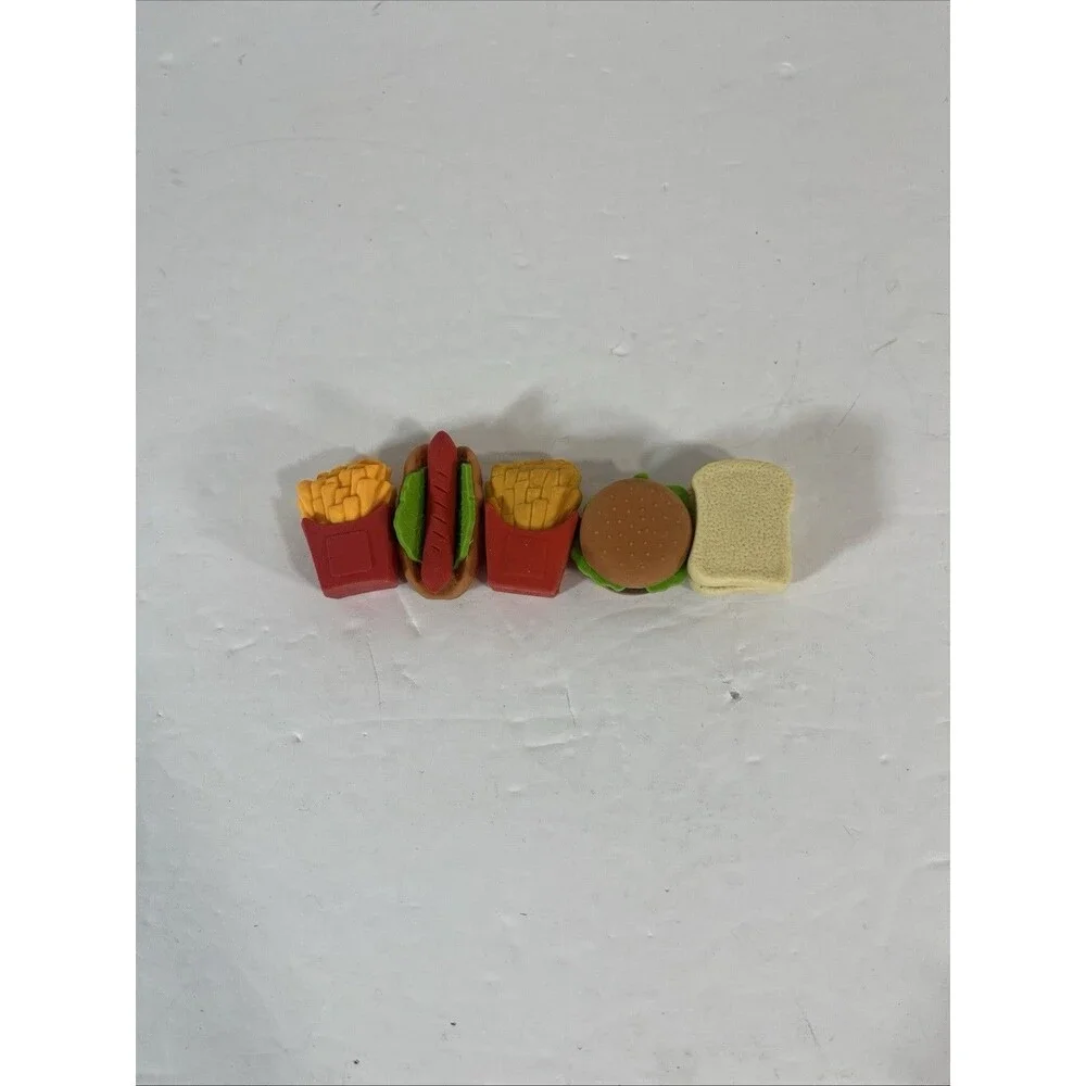Mini Food Eraser Set - 3D Pull Apart Yoobi Urban Outfitters Fast Food 5 Pieces